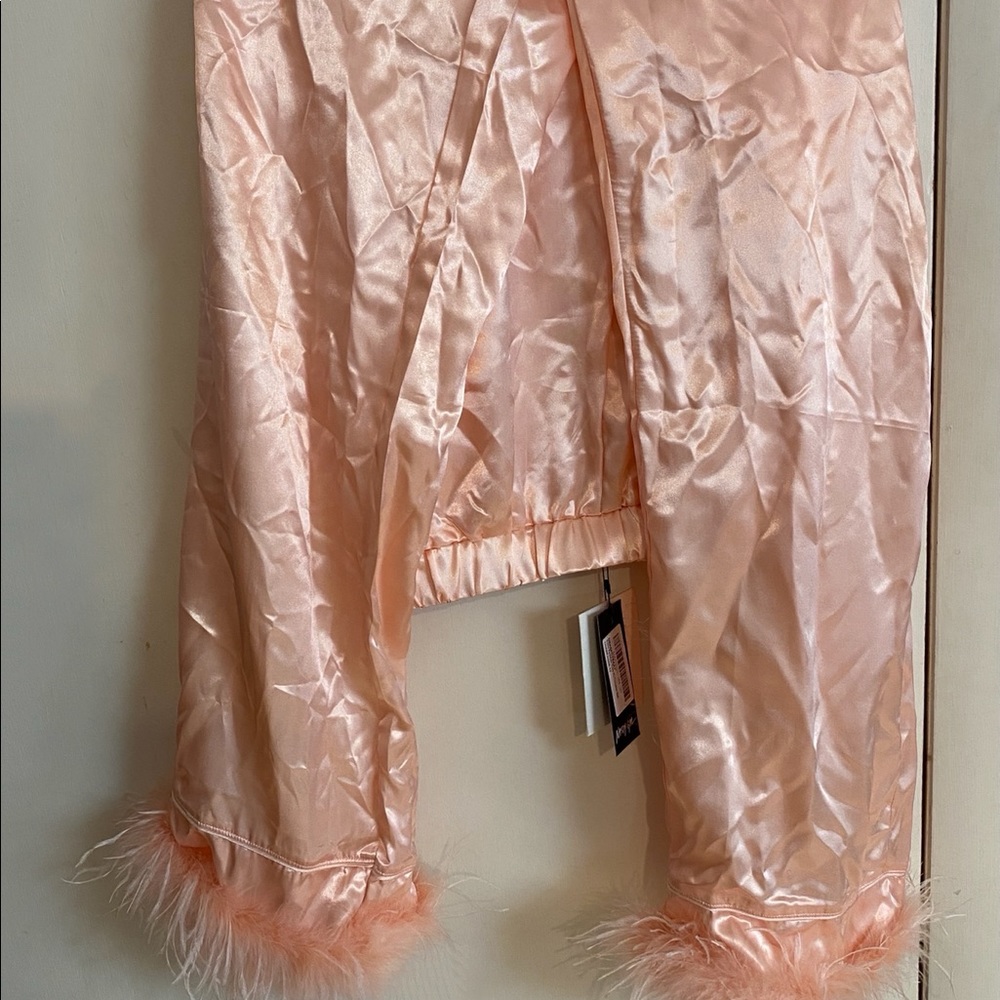 Ruffle Some Feathers Satin Pajama Pants Set - Picture 8 of 8